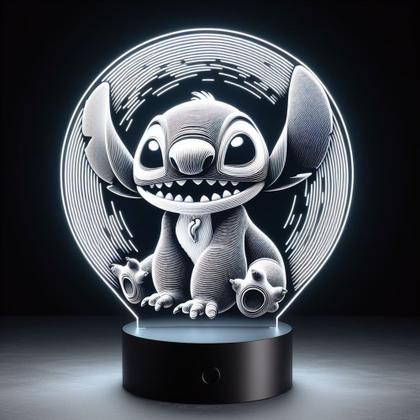 Imagem de Luminária Led Abajur 3d Stitch Vários Modelos