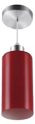 Imagem de Luminária Pendente Cilindro Vermelho 1 Lamp. - Blumenau