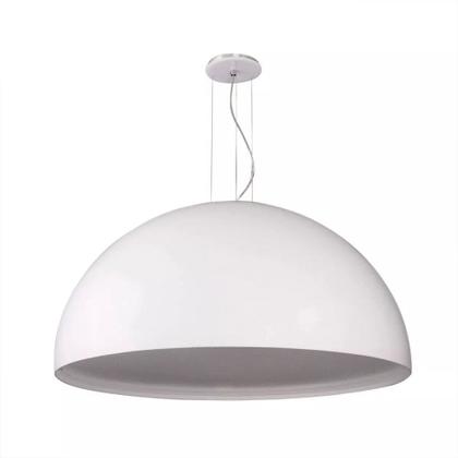 Imagem de Luminária Pendente Meia Lua 80cm Redondo Branco Luna