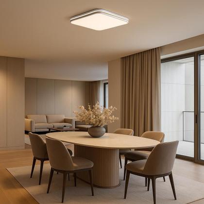 Imagem de Luminária Plafon Led 40w Quadrado Sobrepor Branco Quente