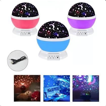 Imagem de Luminária Projetor Estrelas 360º Mesa Infantil Original