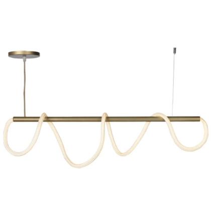 Imagem de Lustre Luminária Pendente Corda 95cm Dourado 60w 3.000K Bivolt - Com Led