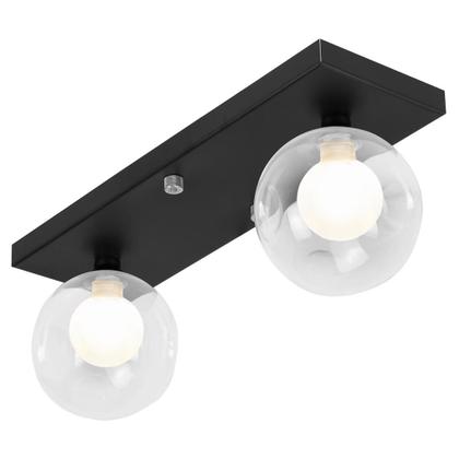 Imagem de Lustre Luminária Retangular Duplo Preto Harmony Bolinha