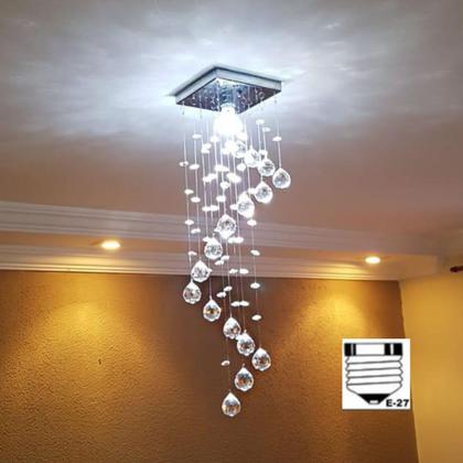 Imagem de Lustre Pendente Em Cristal Acrílico Para Sala e Quarto Vai com Lâmpada