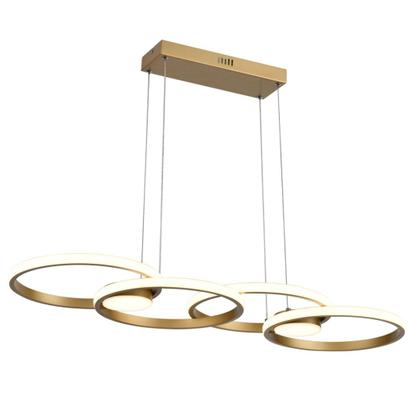 Imagem de Lustre Pendente Led 48w Moderno 3 Em 1 Dourado - Ideal para sala de jantar, sala de estar, quarto, varanda