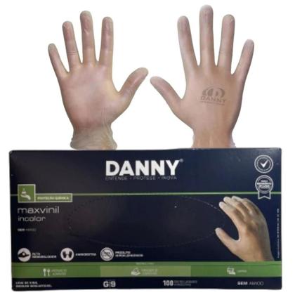 Imagem de Luva Descartável de Vinil Transparente Sem Pó C/100 DANNY