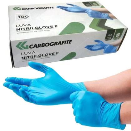 Imagem de Luva Nitrílica Nitrilglove F com 100 Unidades CARBOGRAFITE
