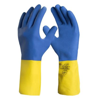 Imagem de Luvas Revest Latex Azul C/ Amarelo C.a 33.333  Super Safety