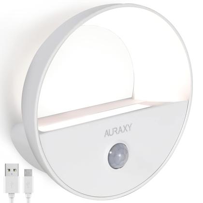 Imagem de Luz noturna com sensor de movimento AURAXY LED branco recarregável