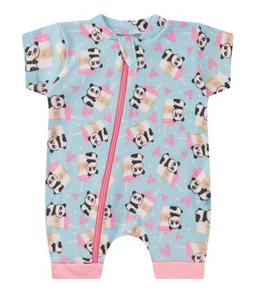 Imagem de Macacão Bebe Curto Com Zíper Suedine Kappes Azul