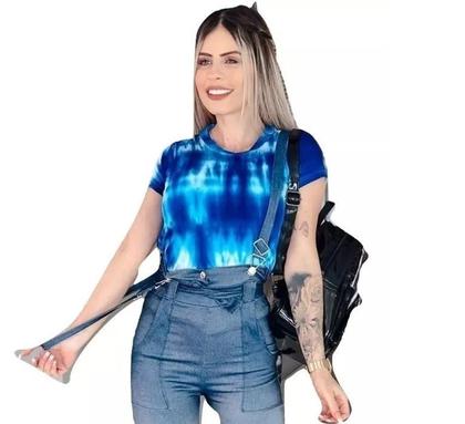 Imagem de Macaquinho Jardineira Salopete  Short Bengaline Curto Casual Moda Feminina