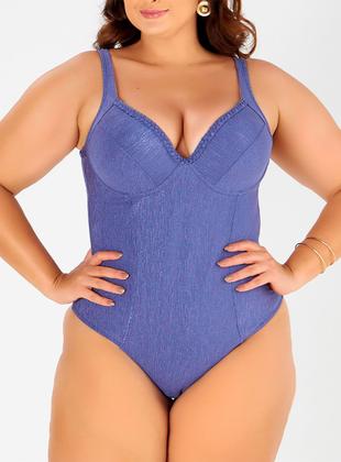 Imagem de Maiô Banho de Mar 623.523 Feminino Zero Barriga Texturizado Com Bojo e Trança Microfibra T. 44/50