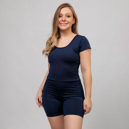 Imagem de Maiô de Hidroginástica de perninha Macaquinho Natação Com Bojo Proteção Uv50+ Com Sustentabilidade