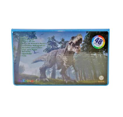 Imagem de Maleta escolar estampa dinossauro 48pçs