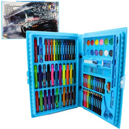 Imagem de Maleta para pintura infantil com alça + desenhos 86 pcs 