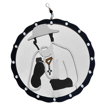 Imagem de Mandala De Orixá Com Espelho Umbanda Terreiro P/ Parede 20cm