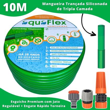 Imagem de Mangueira para Jardim Tripla Camada AquaFlex 10 Metro