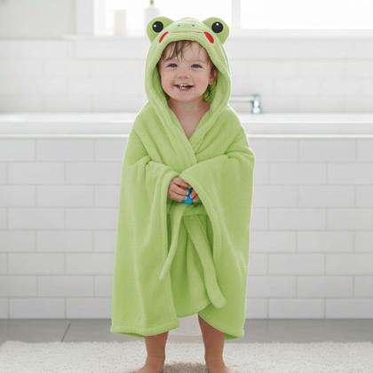 Imagem de Manta Cobertor Toalha de Banho com Capuz para Bebê Criança Lorben Manto Bichinhos Fleece Macio