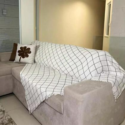Imagem de Manta Xadrez para Sofá Grande Gigante 2,40x1,80 Capa Protetora Cama Sofa King de 2 e 3 Lugares