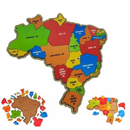 Imagem de Mapa Brasil Brinquedo Educativo Quebra cabeça Pedagógico