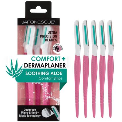 Imagem de Máquina de barbear facial Dermaplane Japonesque Dermaplaner com babosa, pacote com 5