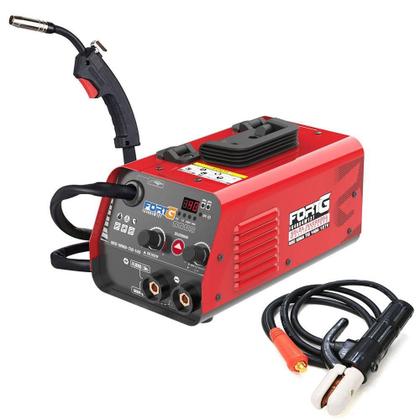 Imagem de Máquina de Solda Inversora 220V Multiprocessos Sinérgica MIG MAG MMA TIG LIFT 140A Compacta FortG