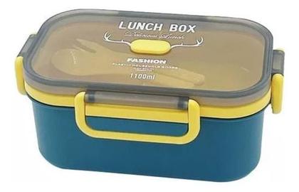 Imagem de Marmita Lancheira Pote 2 Camada Divisória  Lunch Box 1100ml