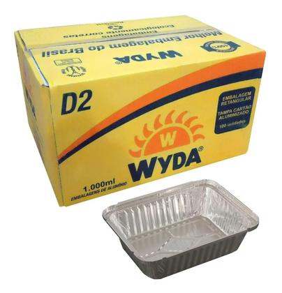 Imagem de Marmitex/Bandeja De Alumínio Retangular D2 1000ml - 100 Unidades