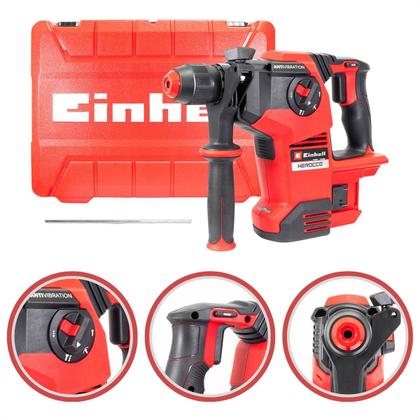 Imagem de Martelete Perfurador Rompedor Furadeira Bateria Einhell Demolidor Profissional Rotativo Combinado