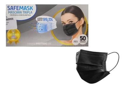 Imagem de Máscara Descartável Proteção Facial Tripla Com 50 Unidades - Safemask