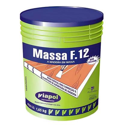 Imagem de Massa F12 P/ Calafetar Correção Madeira 1,65kg Viapol Cores