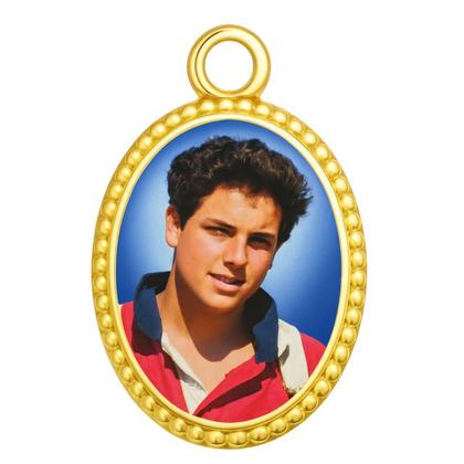 Imagem de Medalha Santo Carlos Acutis 12 Unidades Dourada 2 Cm