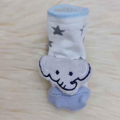 Imagem de Meia Bebe Infantil De 0 A 12 Meses Criança Recém Nascido Diversos Modelos De Bichinhos 3d Com Chocalho Antiderrapante Fo
