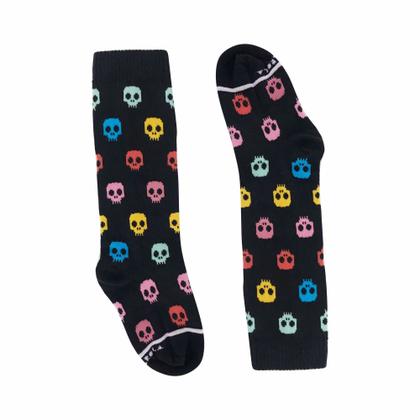 Imagem de Meia Divertida Caveira Colorida
