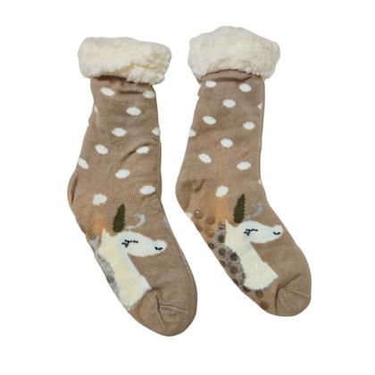 Imagem de Meia Térmica Forrada Lã Adulto Antiderrapante Frio Feminina