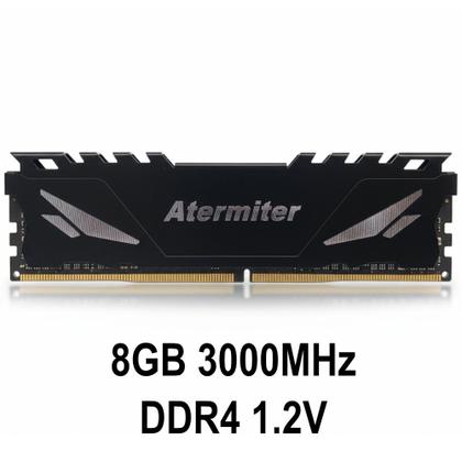 Imagem de Memoria RAM Gamer Desktop Atermiter 8GB 3000MHz DDR4, 1,2V, PC4-21500-CL19, Game Memory PPX, Preto