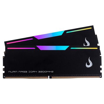 Imagem de Memória RAM Gamer Rise Mode Aura, RGB, 32GB (2x16GB), 3200MHz, DDR4, CL16, Preto - RM-D4AB-32G-3200ARGB.