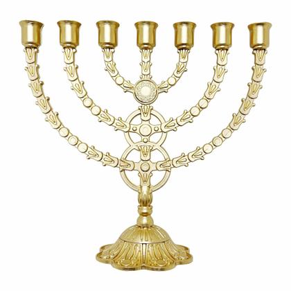 Imagem de Menorah Candelabro Judaico - 27 Centímetros / Dourado