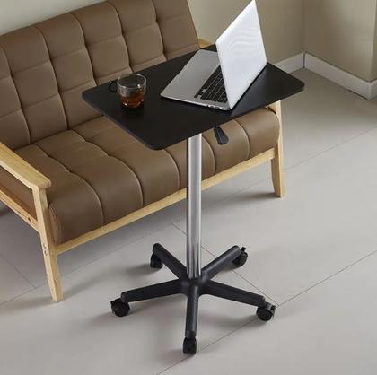 Imagem de Mesa Ajustável para Home Office com Rodas Ideal para Notebook Estudo Trabalho em Casa Base Reforçada