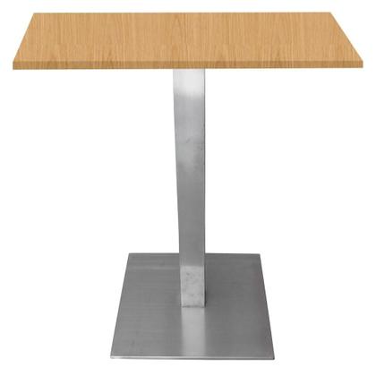 Imagem de Mesa Alpha Inox 73,50 cm (Alt) Base Quadrada Tampo MDP Quadrado 70 cm (Larg) x 2,50 cm (Alt) Samba