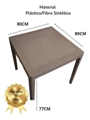 Imagem de Mesa Alta Pé Móvel Plástico Quadrada Desmontável Camurça