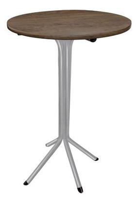 Imagem de Mesa Bistrô Alta Em Aço Prata C/ Tampo 60cm Redondo Mdf