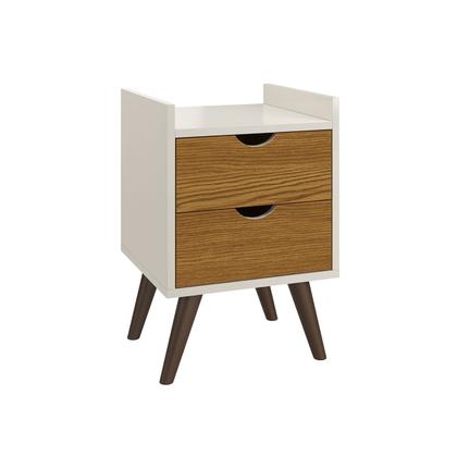 Imagem de Mesa Cabeceira Juma Cama Organizadora 2 Gaveta Nicho Clássica Acabamento Semi Brilho