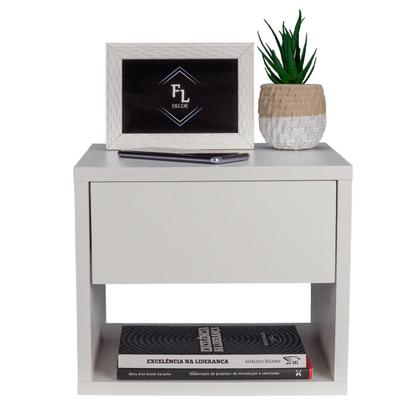 Imagem de Mesa Cabeceira Suspensa 30Cm Gaveta Em Cima Enviamos Montada