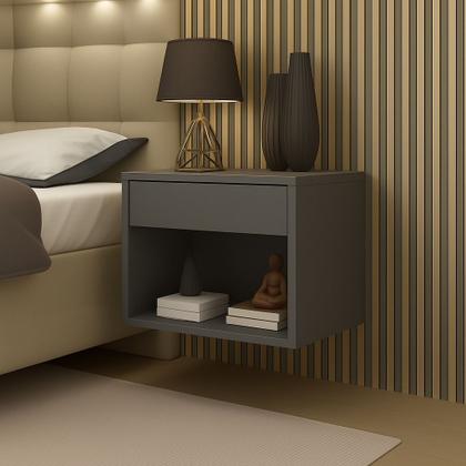 Imagem de Mesa Cabeceira Suspensa Com Nicho E 1 Gaveta Estilo Compacto