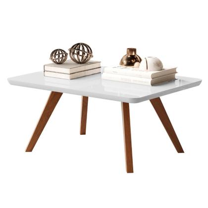 Imagem de Mesa Centro Sala Estar Jantar Retangular Pequena Baixa Luxo