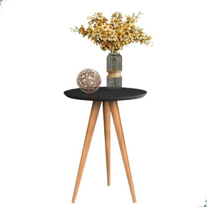 Imagem de Mesa De Apoio Lateral Canto Redonda Decoração Sala Pé Palito
