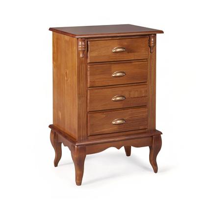 Imagem de Mesa de Cabeceira 4 Gavetas Pés Luiz XV Hannover 60817 Linz Móveis