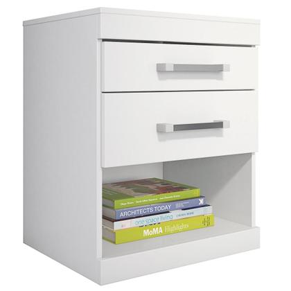 Imagem de mesa de cabeceira Havana Plus 2 Gavetas Branco/Fucsia - Santos Andirá