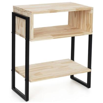 Imagem de Mesa De Cabeceira Industrial Pinus 63 X 50 X 30 Cm